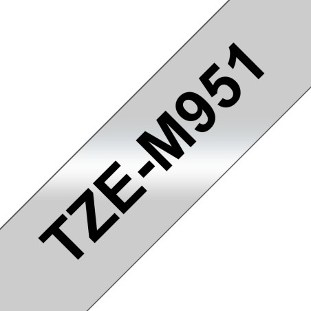 Brother Tape Black on Matt Silver 24mm